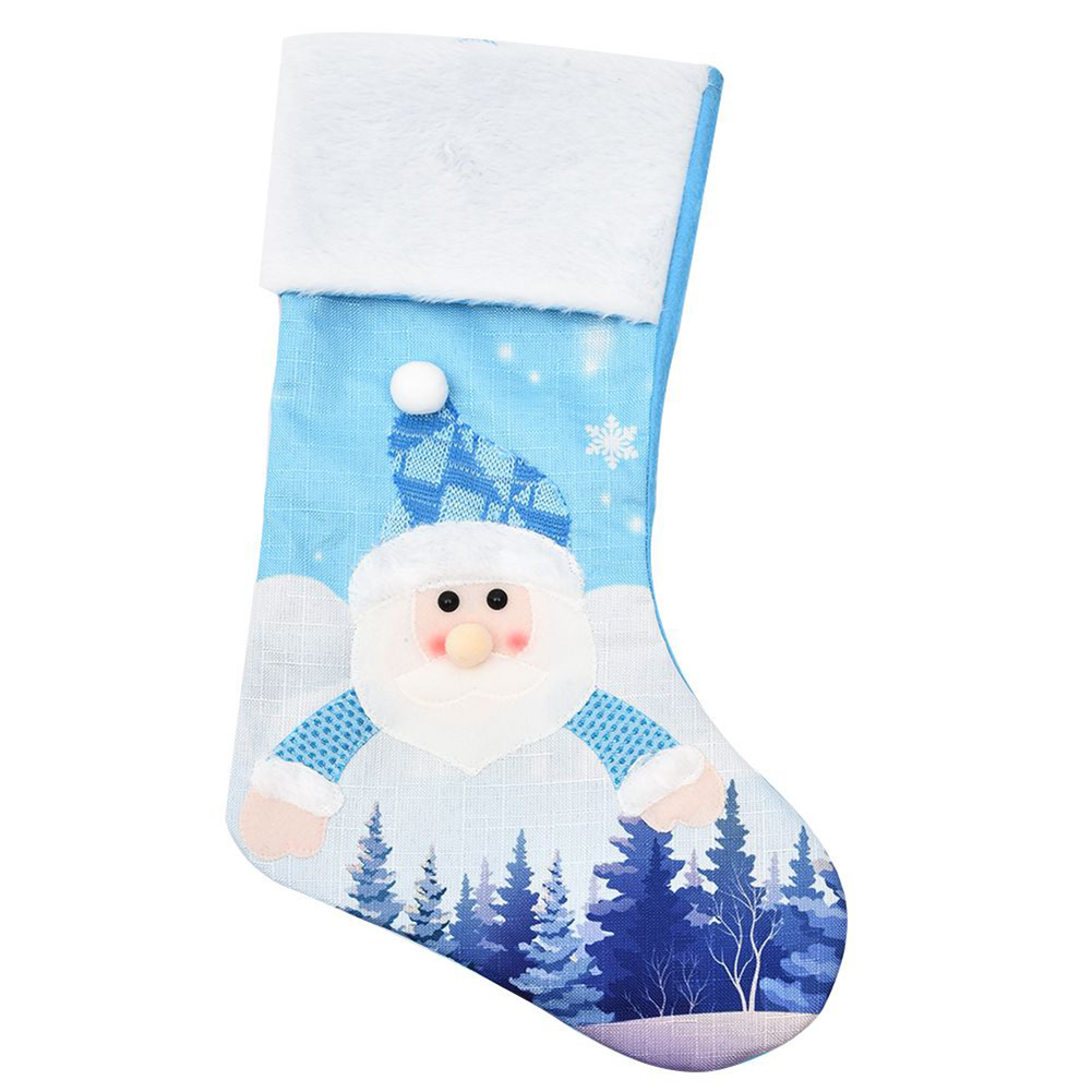 Christmas Stocking Hanging - Grande chaussette de Noël bleue en