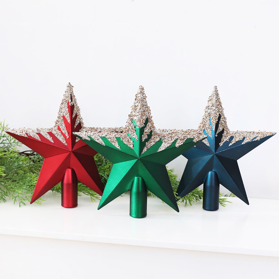 Star Tree Topper - Étoile de sommet de sapin peinte