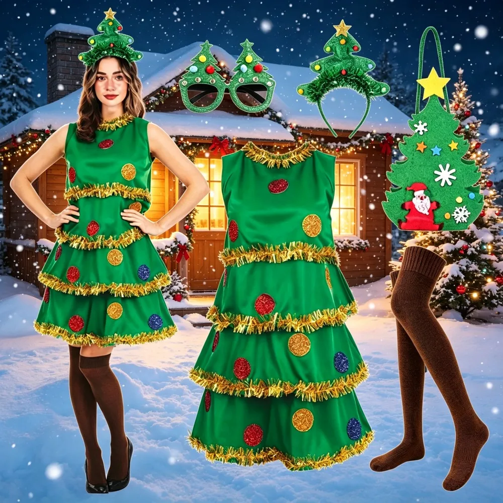 Elf Costume Christmas - Costume de lutin vert mignon pour