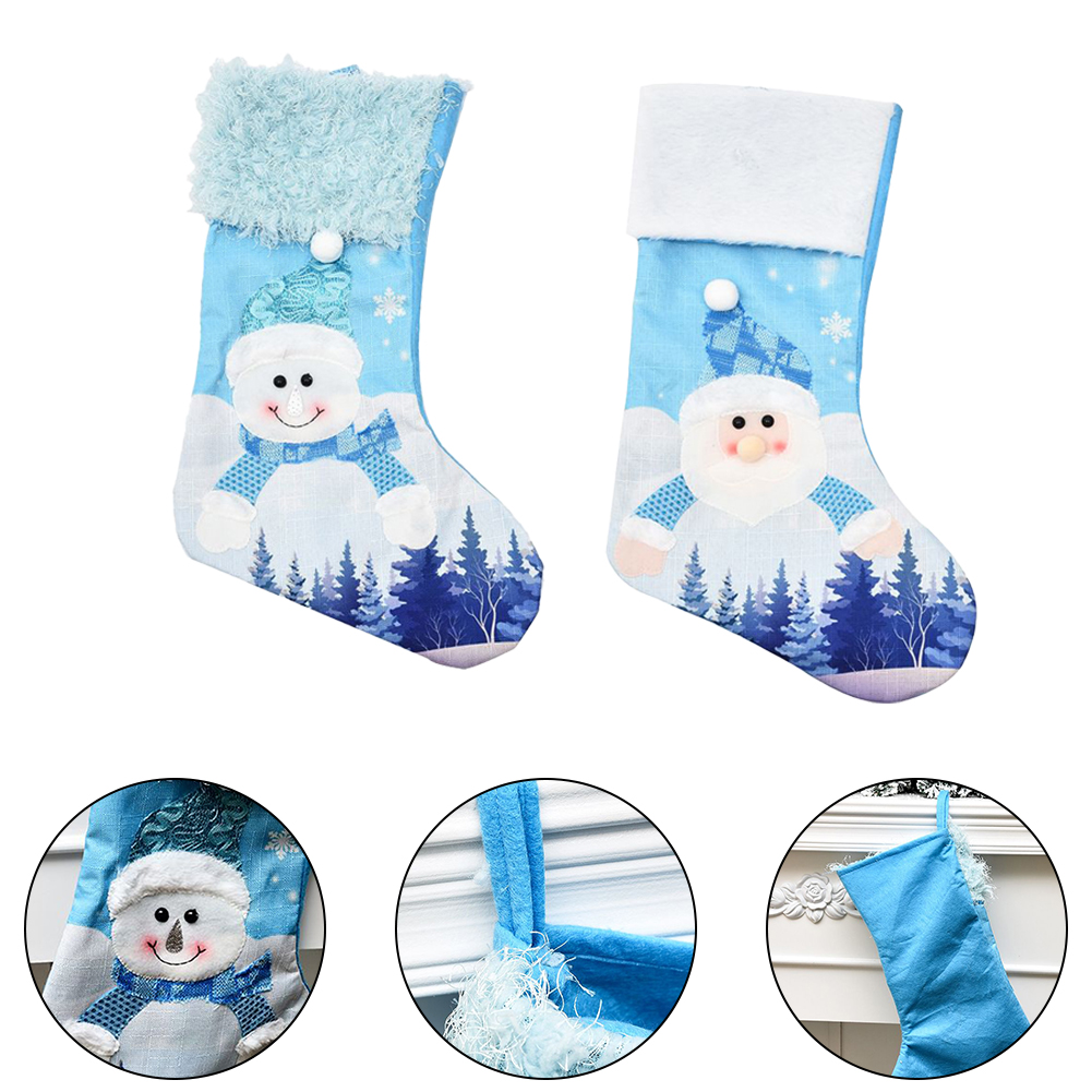 Grande chaussette de Noël bleu - Christmas Stocking Hanging avis et prix
